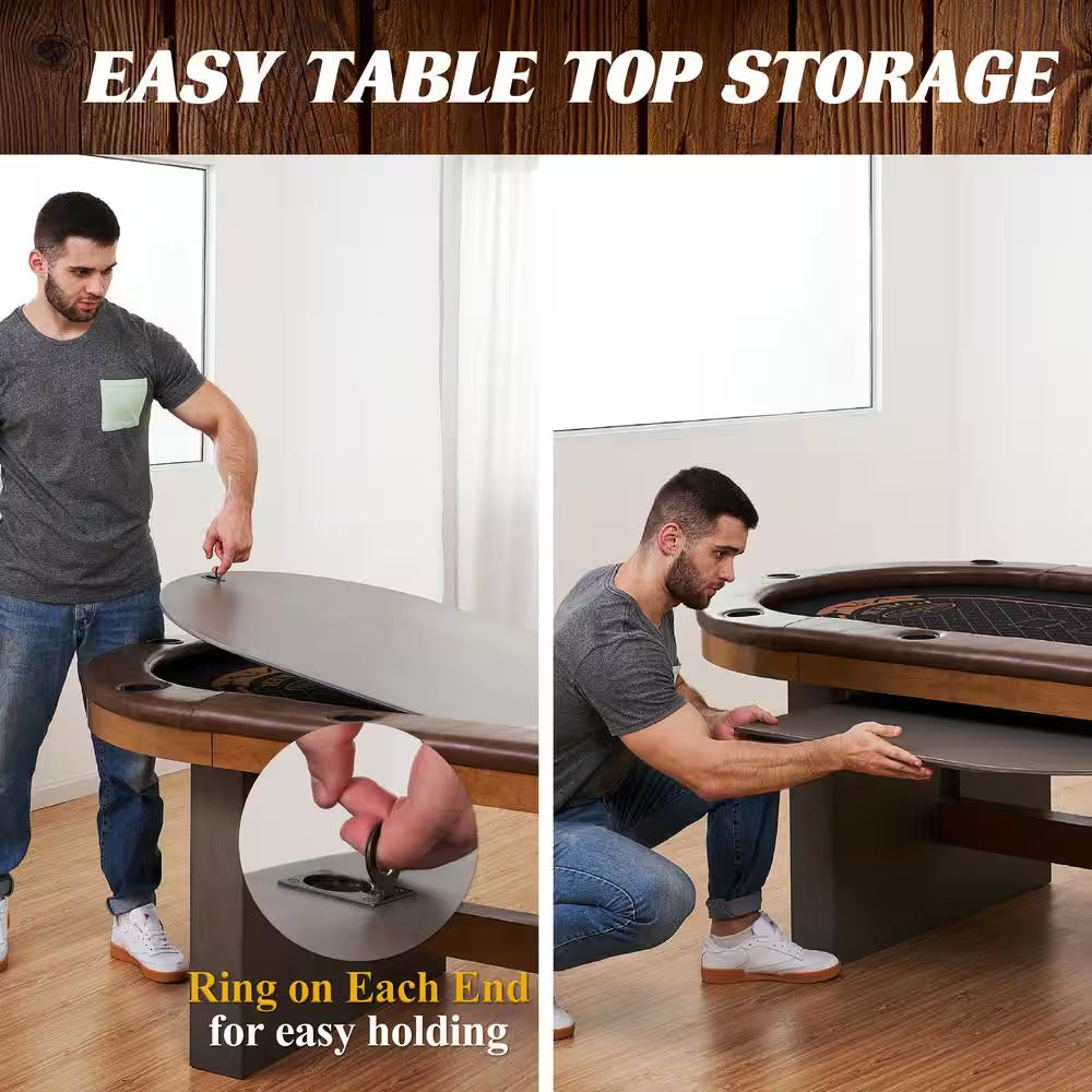 10-Player Poker Table with Dining Table Top
