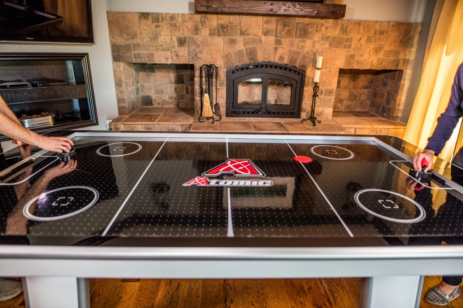 Avenger 8' Hockey Table with LED Scoring and 120V Blowers for Exhilarating Play
