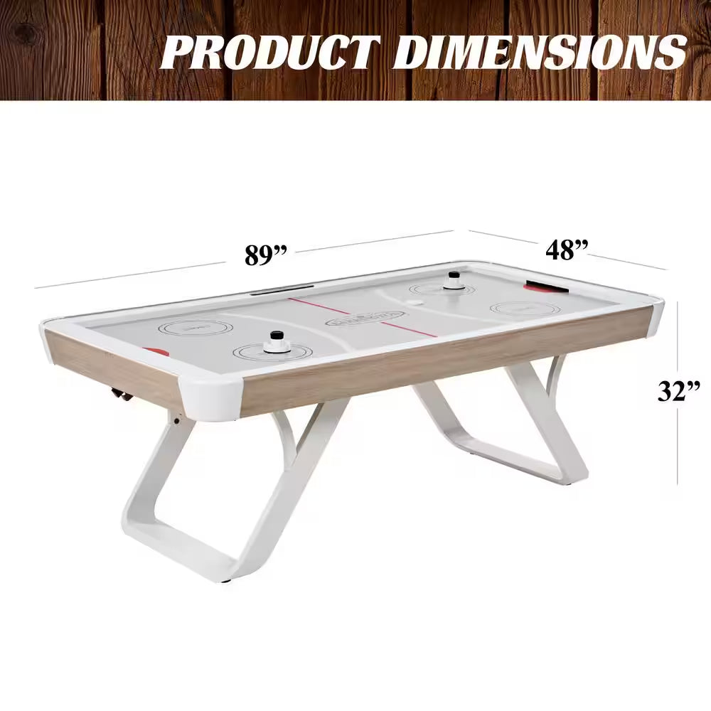 Camden 90" Air Hockey Table with LED Electronic Scorer, Arcade Sound Effects, UV Coated Surface and Pushers and Pucks