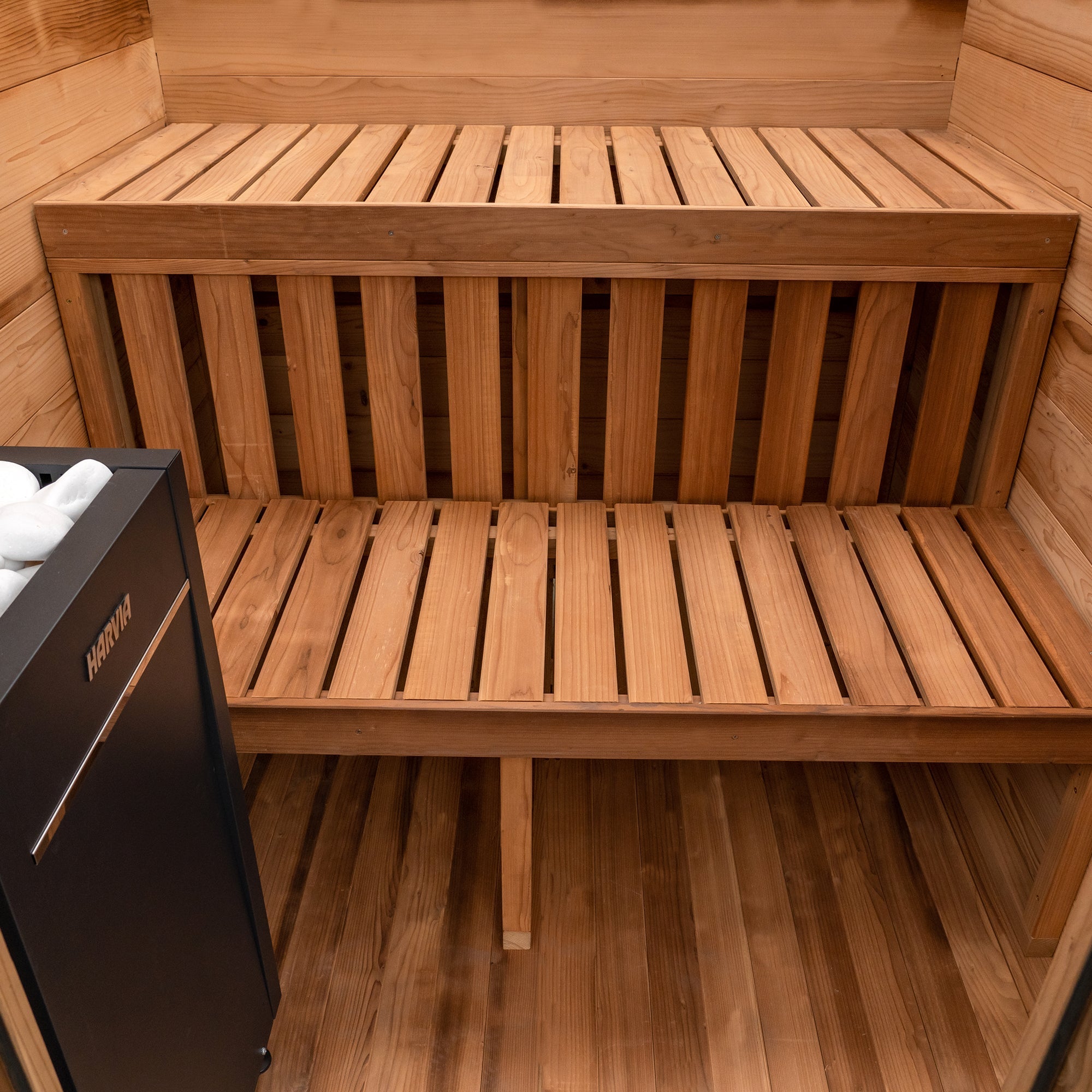 Cabin Outdoor Sauna - 4 Person w/ Harvia KIP 8kW Wi-Fi Heater