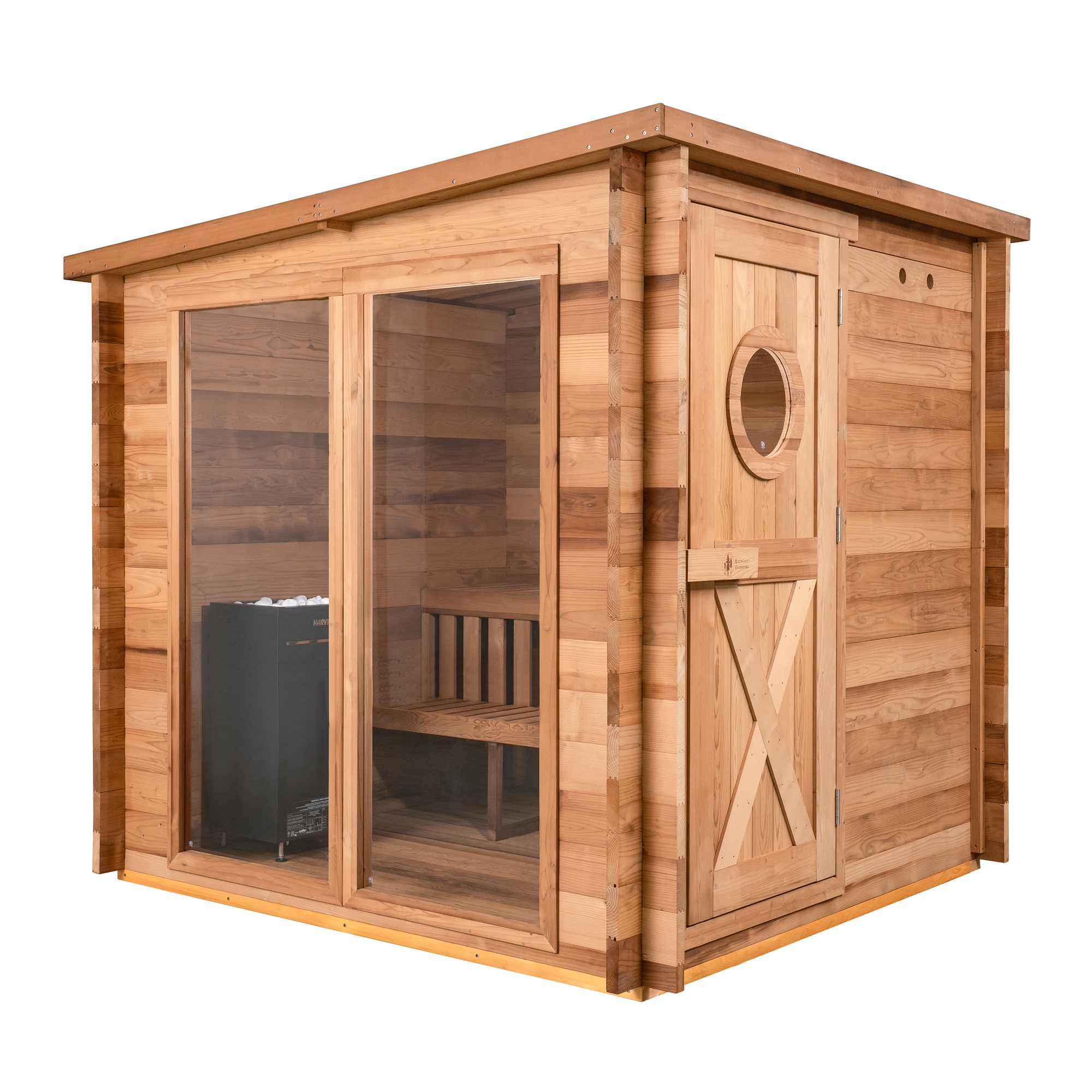 Redwood Garden Outdoor Sauna - 8 Person w/ Harvia Spirit Wi-Fi 8kW Heater