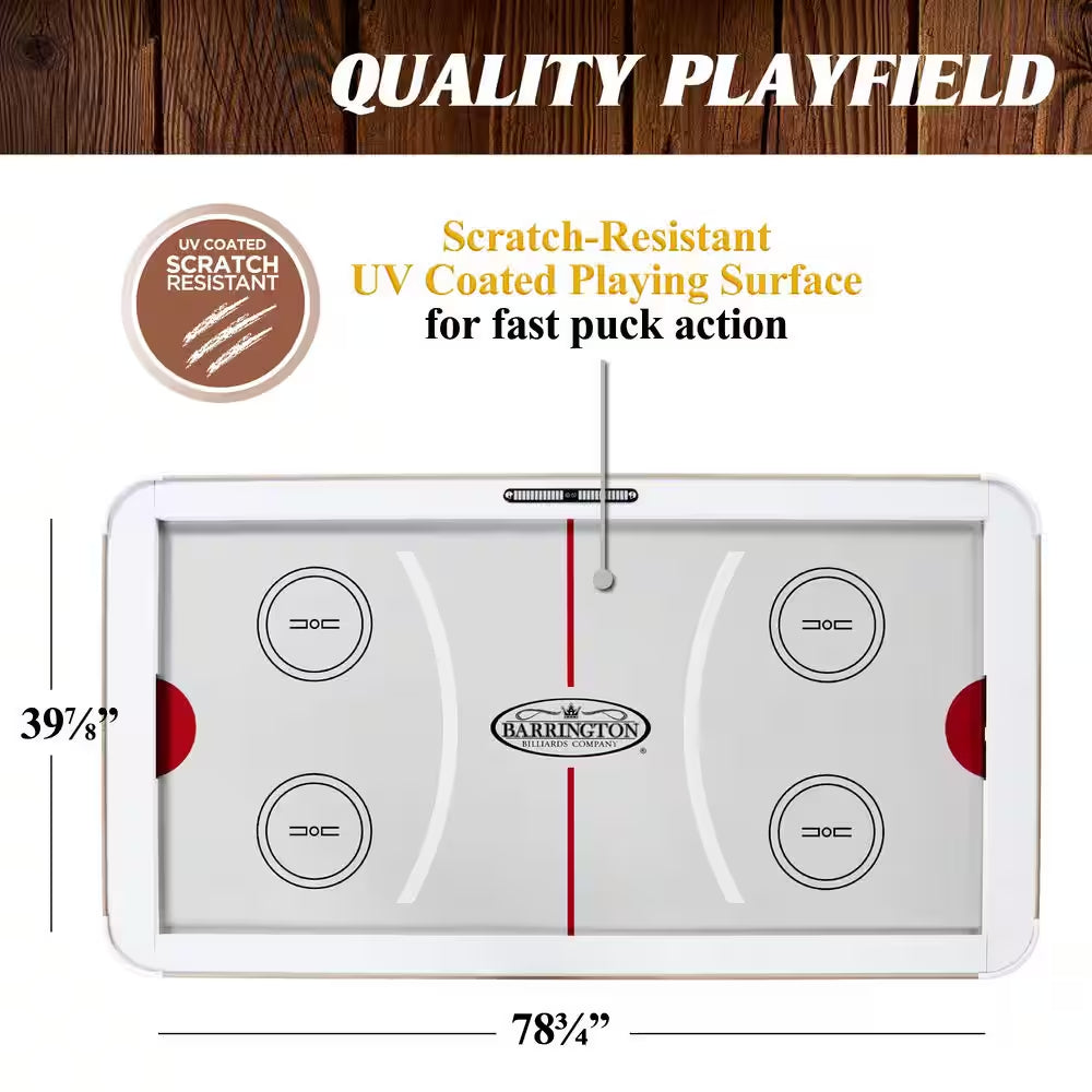 Camden 90" Air Hockey Table with LED Electronic Scorer, Arcade Sound Effects, UV Coated Surface and Pushers and Pucks