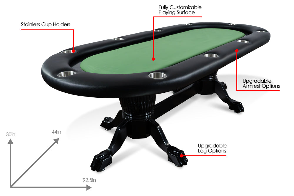 BBO Elite – 10 Player Oval Poker Table w/ Dining Top Option