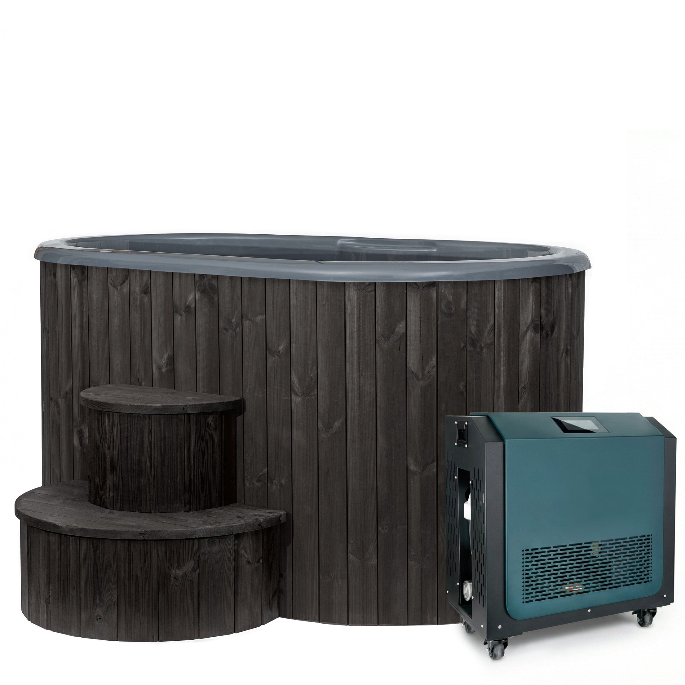 SaunaLife S2BC Hot & Cold Plunge Tub Package – 2 Person Cold Plunge with Chiller & Heater