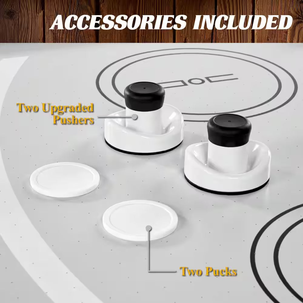 Camden 90" Air Hockey Table with LED Electronic Scorer, Arcade Sound Effects, UV Coated Surface and Pushers and Pucks