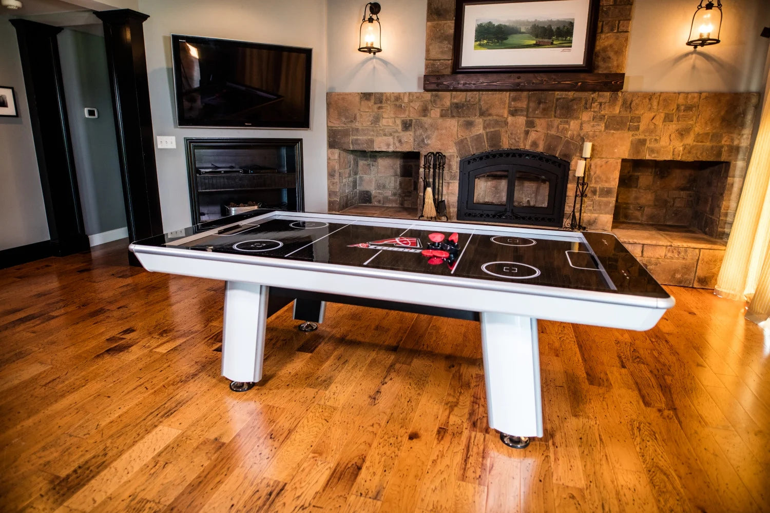 Avenger 8' Hockey Table with LED Scoring and 120V Blowers for Exhilarating Play