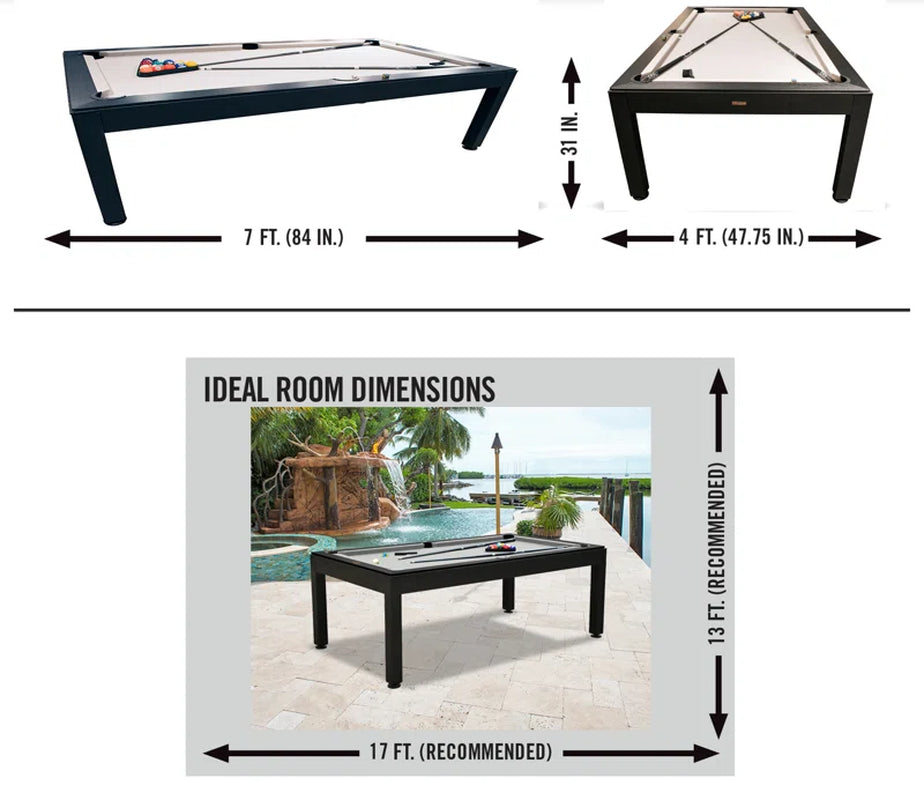 Panama Jack Billiard  7' Pool Table with Leg Levelers