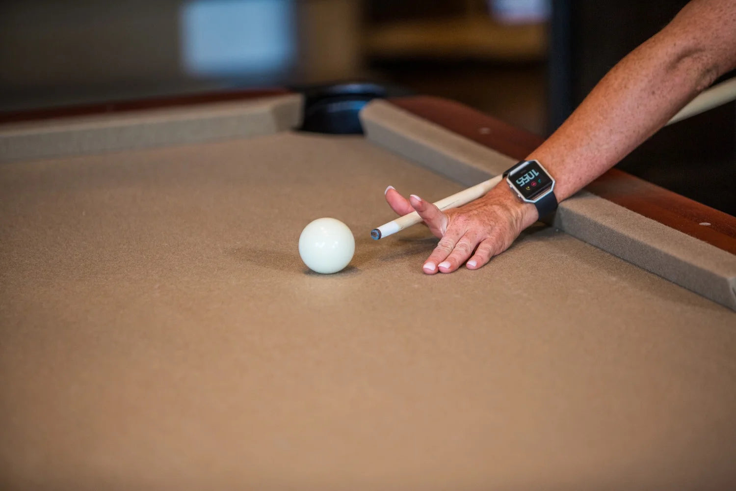 8' Covington Billiard Table with Carved Solid-Wood Legs and Antiqued Wood Finish