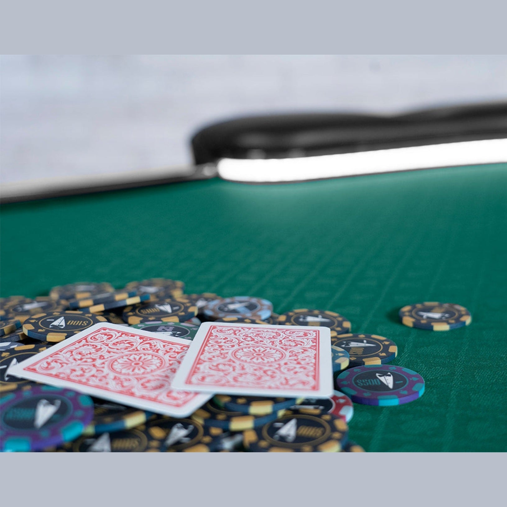 Poker Table with LED Lights | BBO Aces Pro Alpha Foldable Poker Table