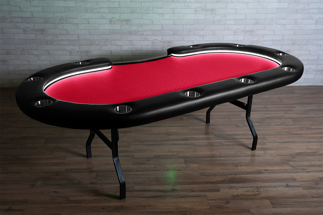 BBO Aces Pro Alpha LED Foldable Poker Table – 10 Player Tournament-Style Table