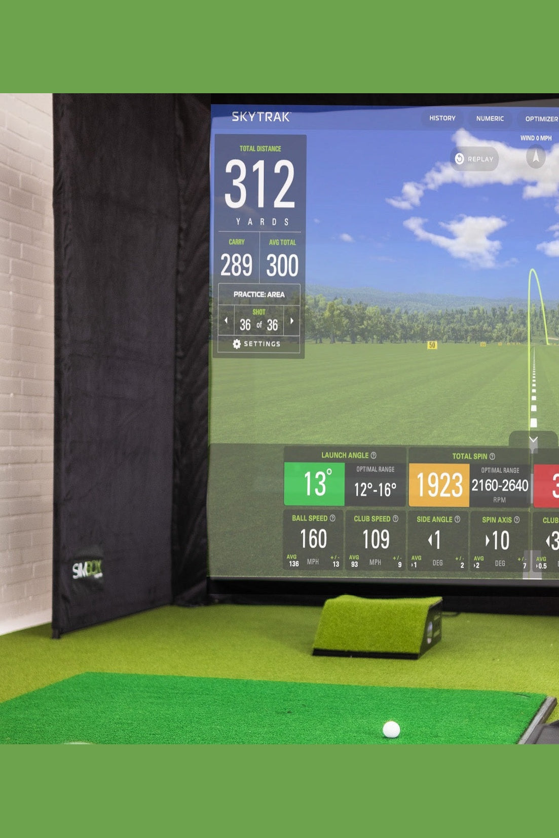 Golf Simulator Enclosure Package | SimBox with Impact Screen and Side Barriers