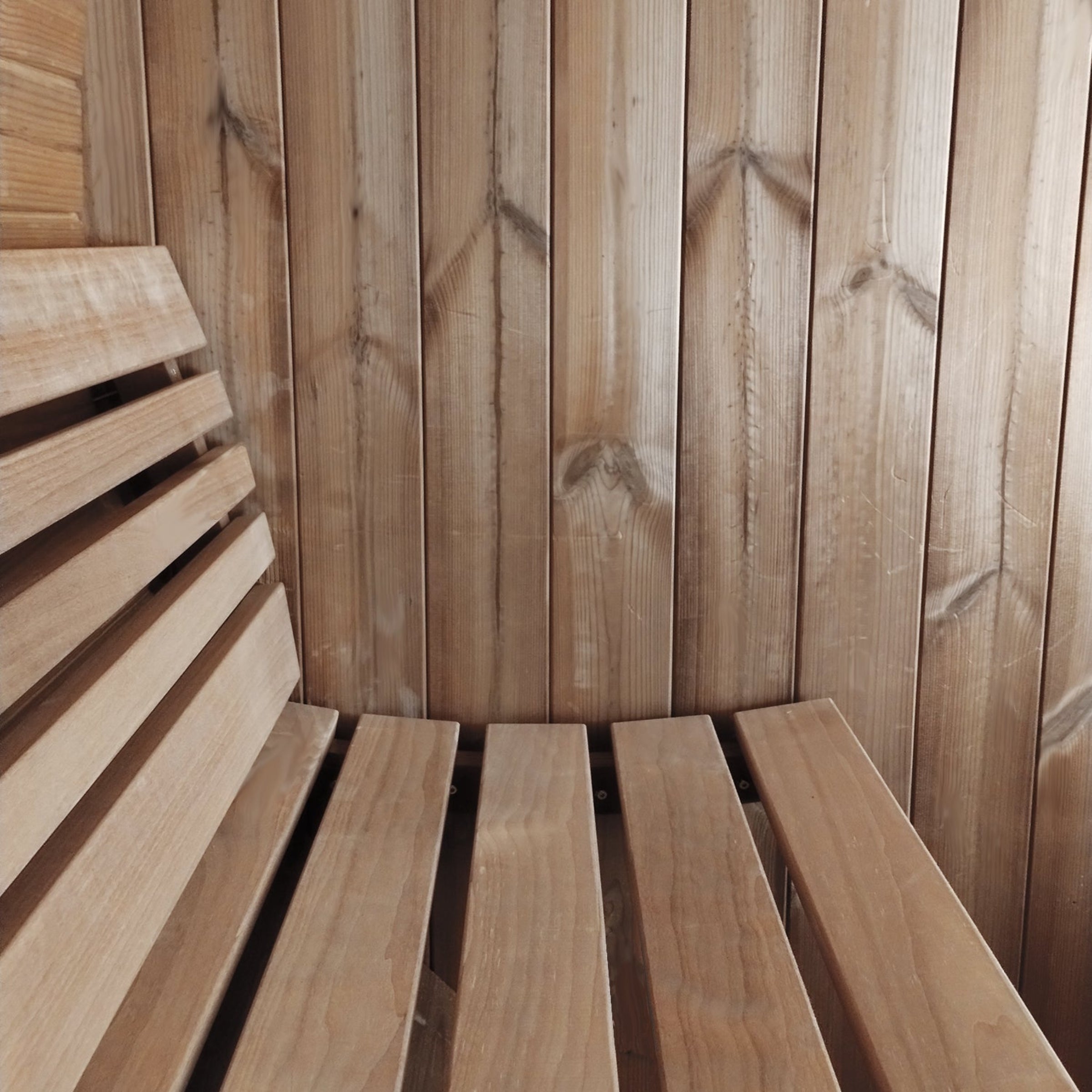 SaunaLife ERGO-Series E6 Barrel Sauna – 3 Person Outdoor Thermo-Spruce Backyard Sauna