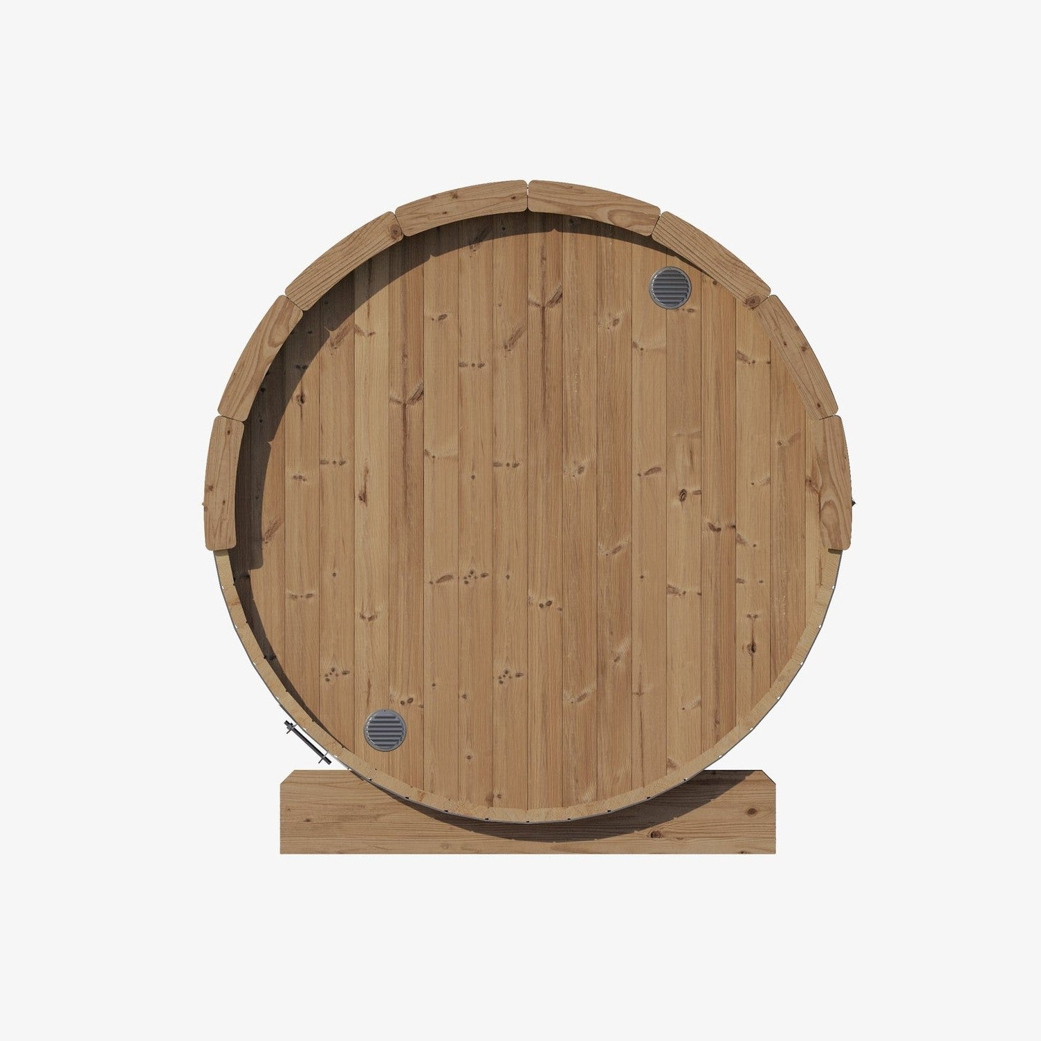 Top view of a wooden barrel on a white background