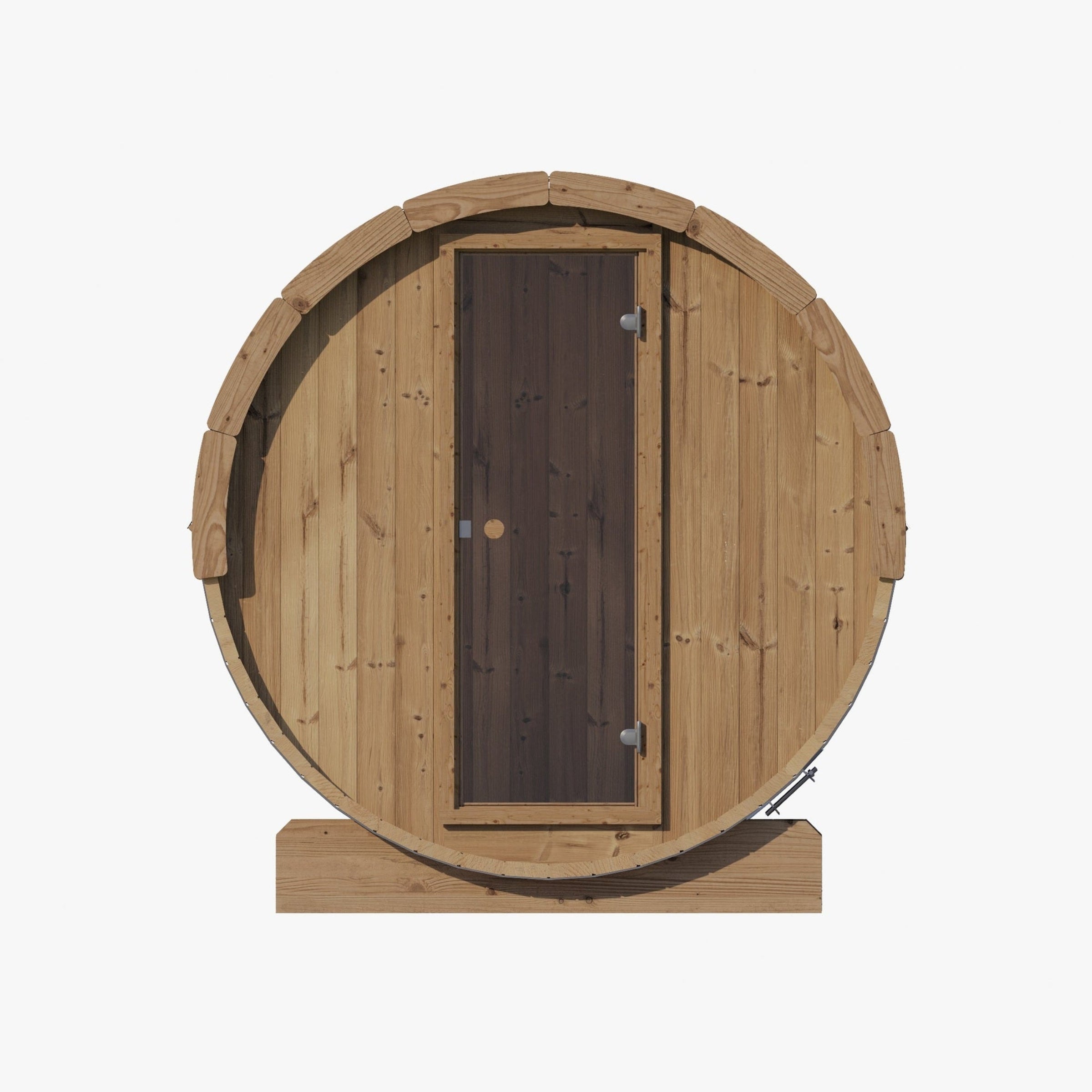 Wooden barrel with a dark interior on a white background