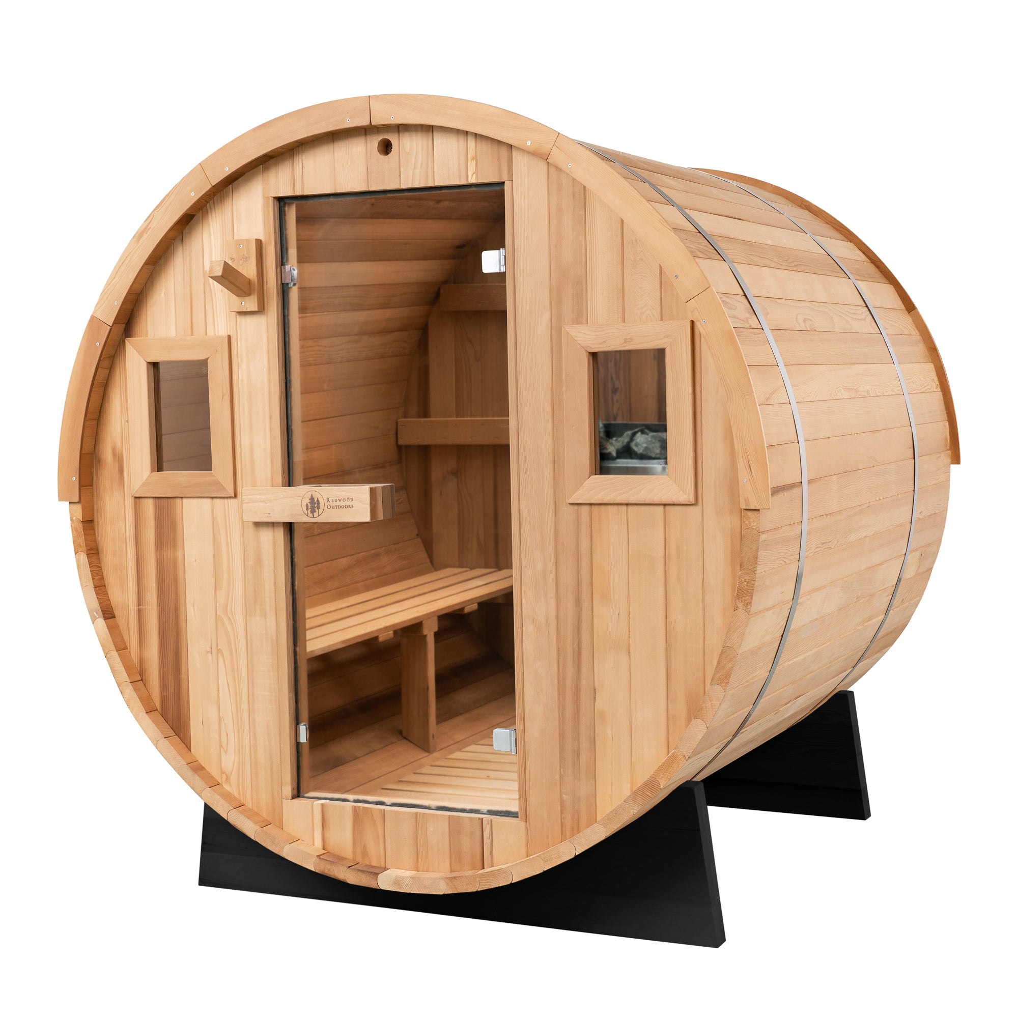 Barrel Outdoor Sauna - 6 Person w/ Harvia KIP 8kW Wi-Fi Heater