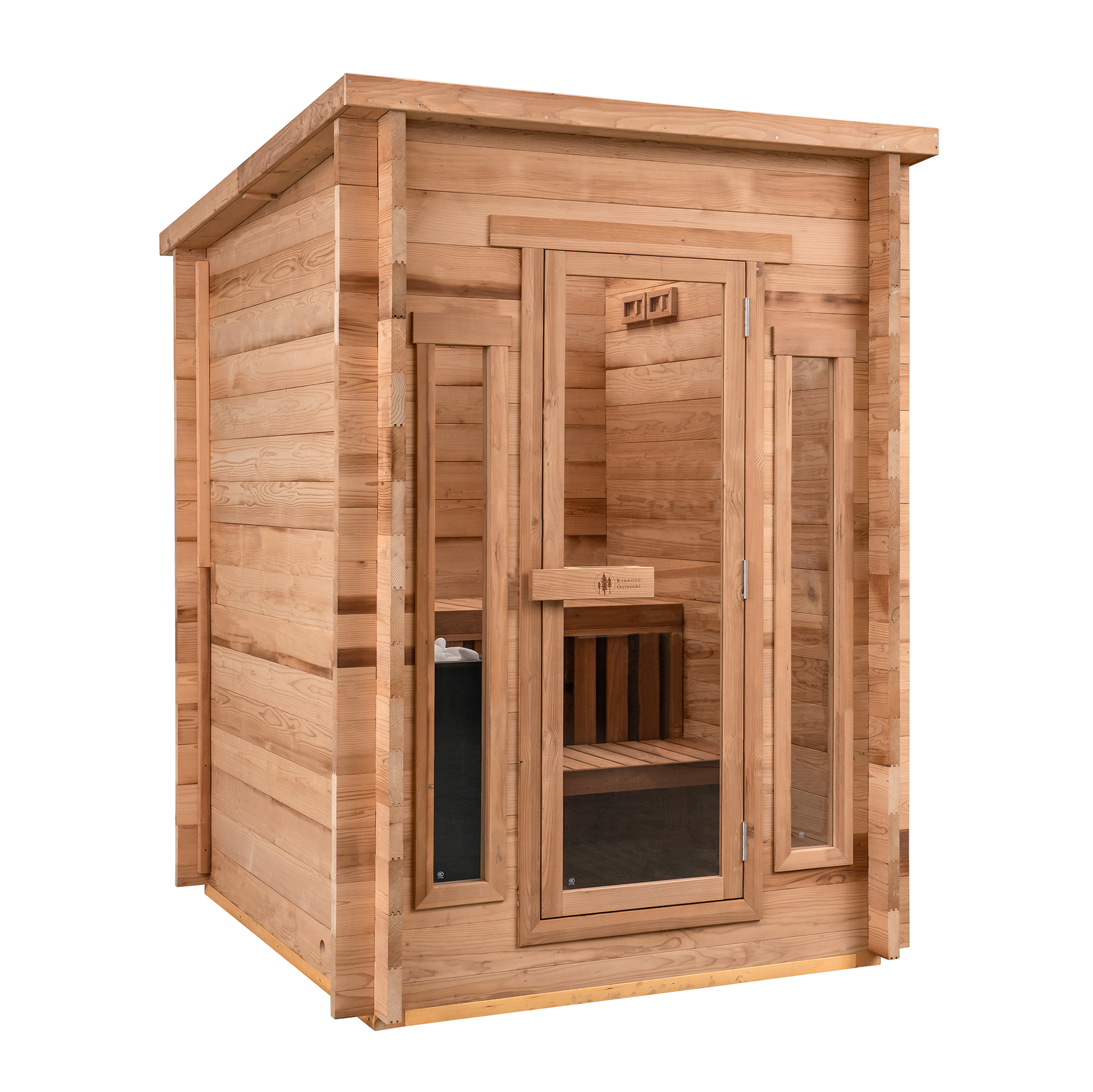 Cabin Outdoor Sauna - 4 Person w/ Harvia KIP 8kW Wi-Fi Heater