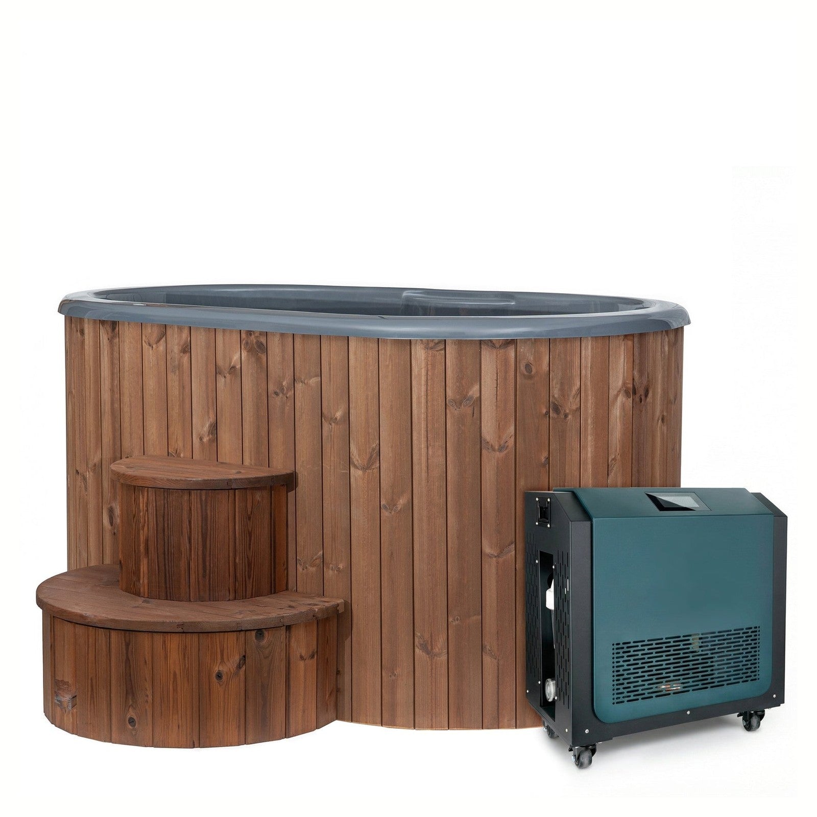 SaunaLife S2NC Hot & Cold Plunge Tub Package – 2 Person Cold Plunge with Chiller & Heater