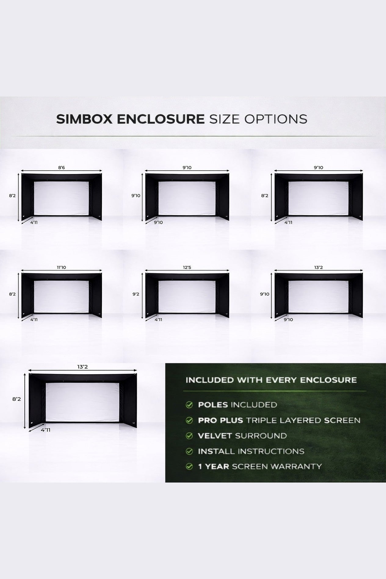 Golf Simulator Enclosure Package | SimBox with Impact Screen and Side Barriers