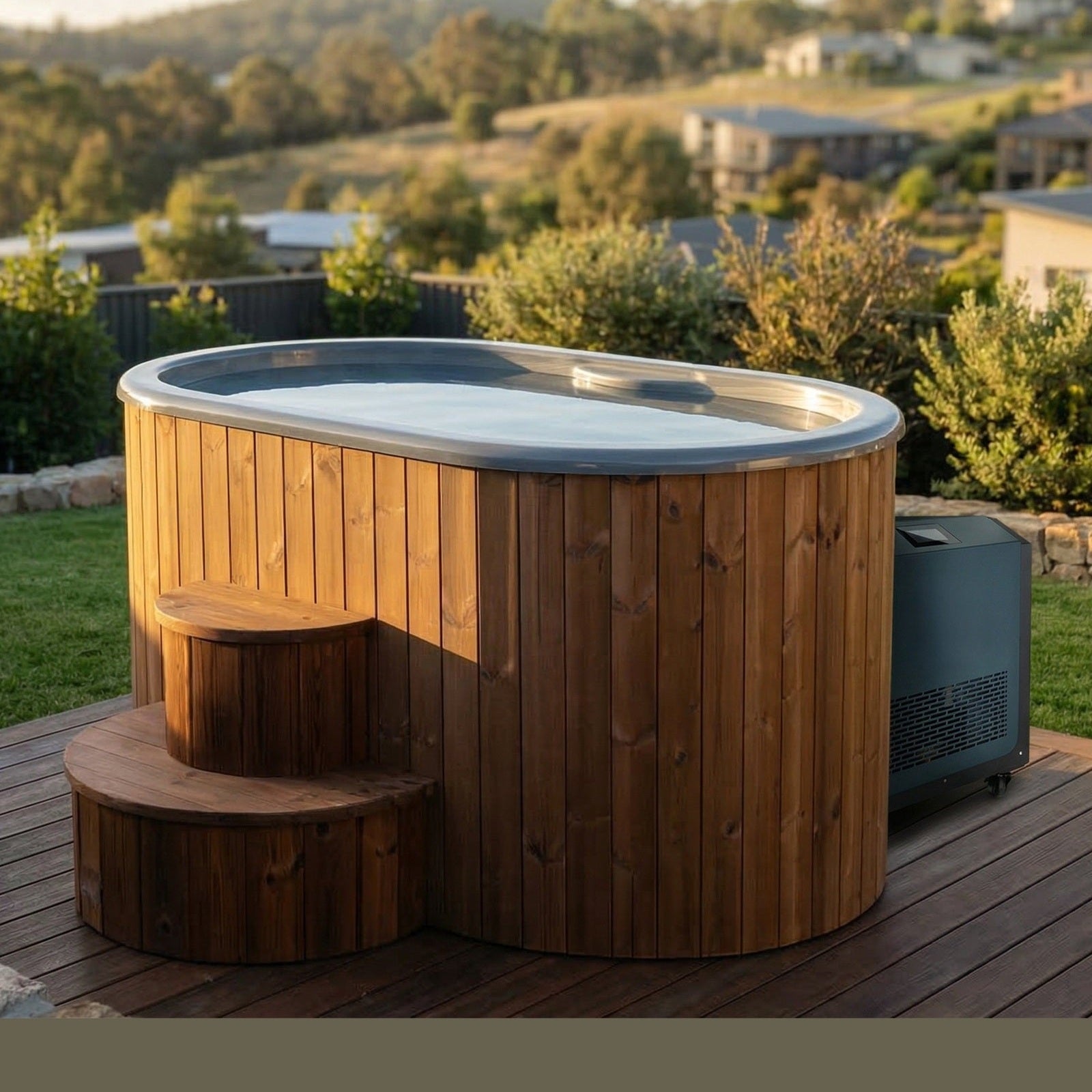 SaunaLife S2NC Hot & Cold Plunge Tub Package – 2 Person Cold Plunge with Chiller & Heater